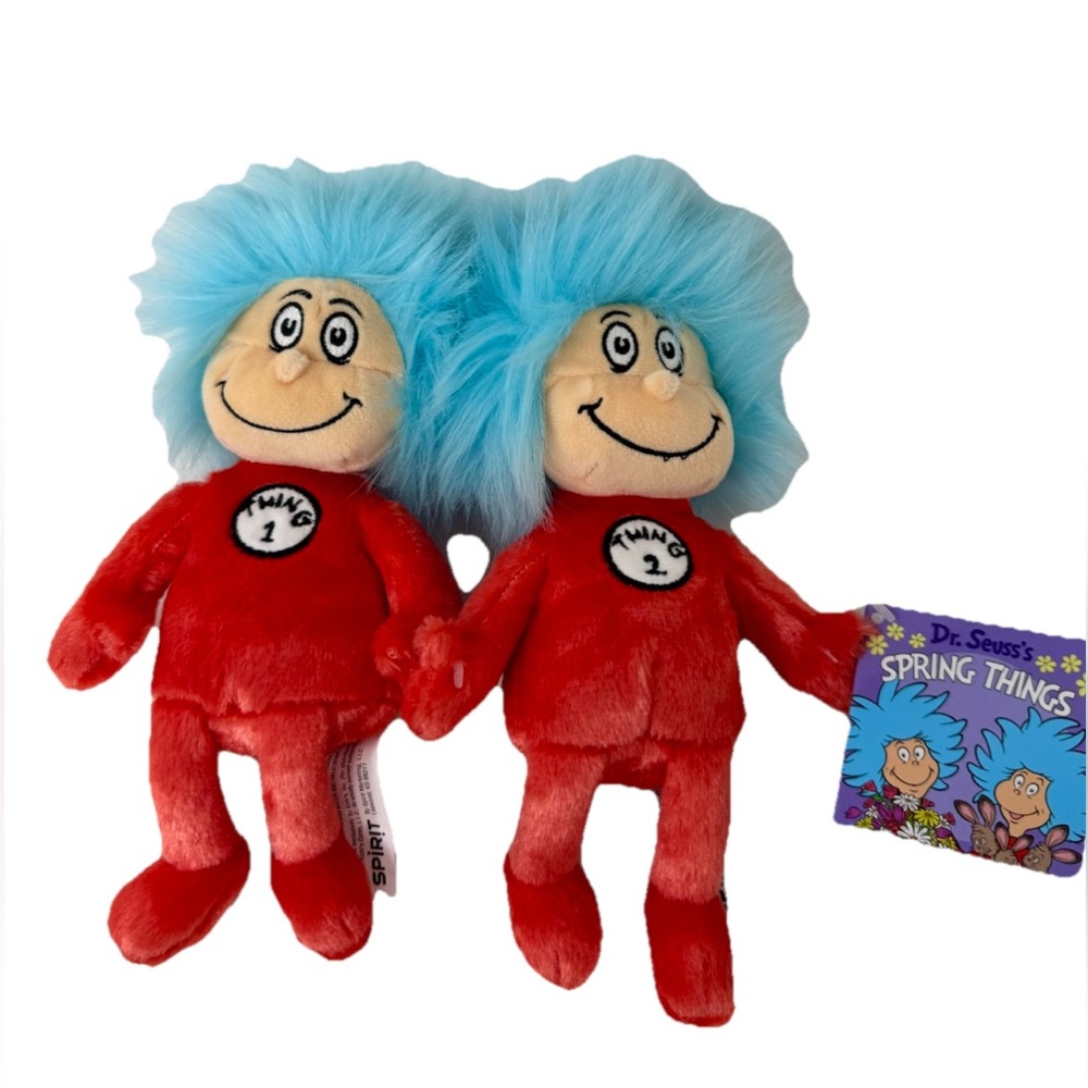 Set Of 2 Kohl's Cares Dr. Seuss’s Spring Things, Thing 1 and Thing 2 Plush 7”